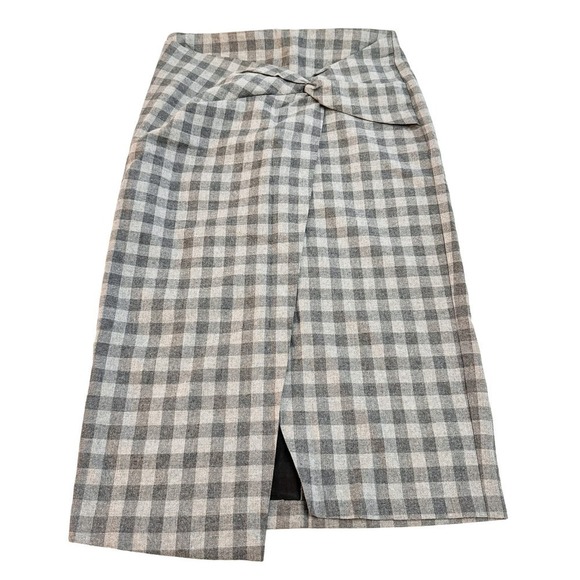 Zara Grey Cross Front Tied Style Skirt Size Medium NWT - Picture 1 of 6